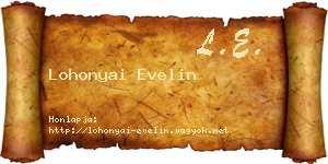 Lohonyai Evelin névjegykártya
